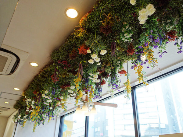 福岡の店舗の花・造花装飾