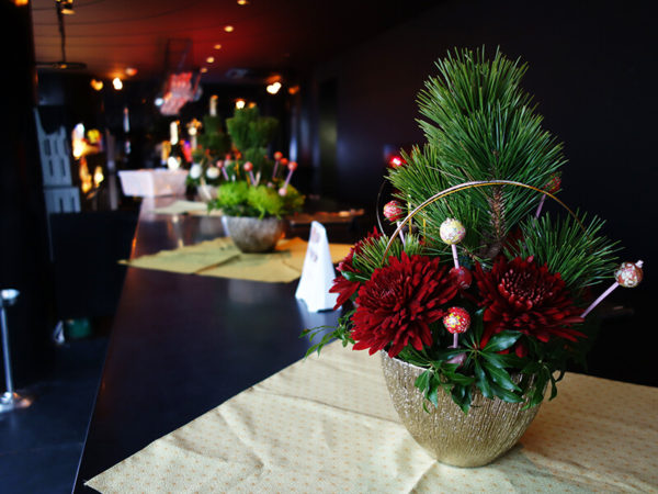 店舗の花・造花装飾